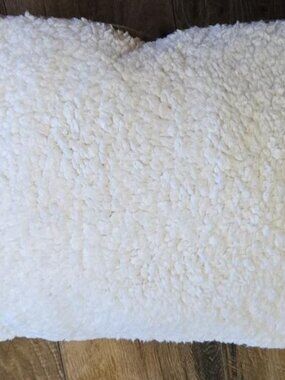 Kanata Velvet Sherpa Travel Blanket Pillow Combo Soft Fleece Camel Off-White.